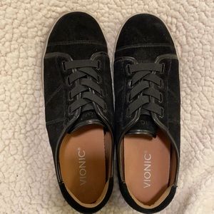 Black Suede Vionic Tennis Shoes, size 8
